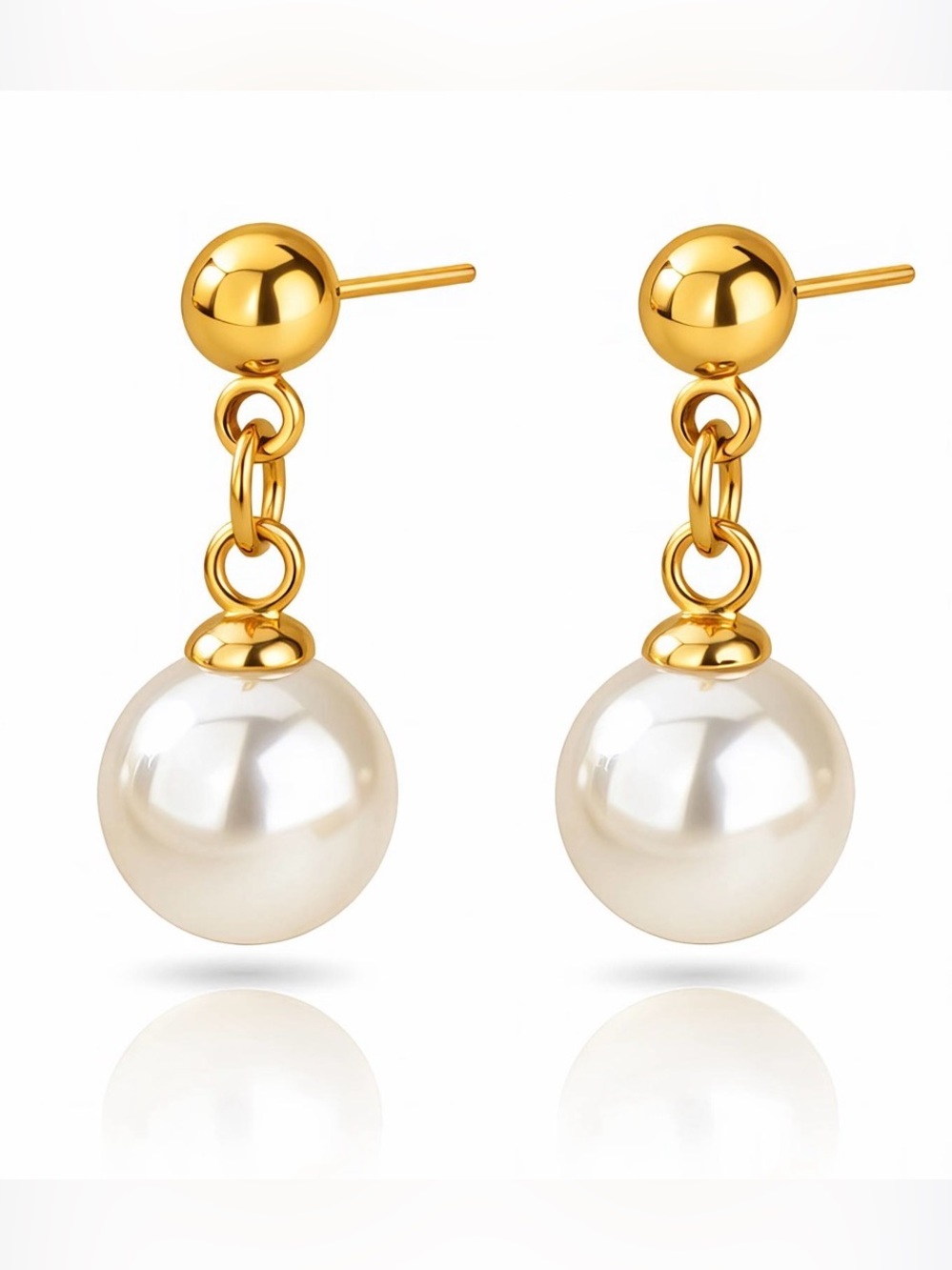 SMJ019 | Elegant Pearl Drop Stud Earrings